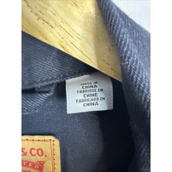 Levi’s Trucker Jacket Black Denim Mens Large Classic Button Front - Picture 5 of 9